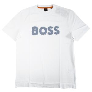 ヒューゴ・ボス Tシャツ 半袖 メンズ コットン Fronzen ロゴアートワーク ホワイト XL