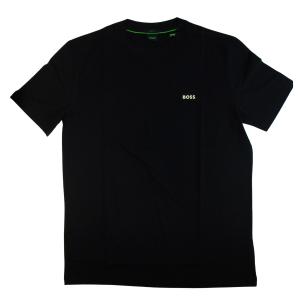 ヒューゴ・ボス Tシャツ 半袖 メンズ ストレッチコットン Regular fit BOSSロゴ ブラック