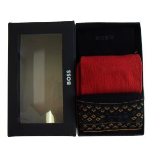 ヒューゴ・ボス 靴下 ソックス メンズ レギュラーレングス クルー丈 3足セット ギフトセット 