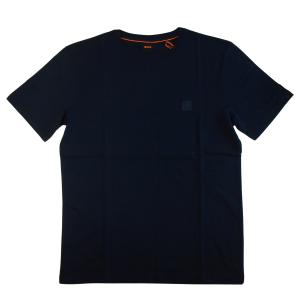 ヒューゴ・ボス Tシャツ Tales メンズ コットンジャージー ロゴパッチ  REGULAR FIT ダークブルー