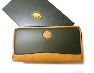 【美品】ハンティングワールド レザー 長財布 グリーン ブラウン イタリア製 楽天市場】コインが分けられる 長財布 ラウンドファスナー 豊岡