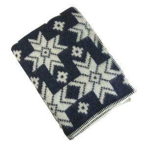 クリッパン ブランケット ウール シングル 暖かい 毛布 北欧 SNOWFALL ブルー 130×180cm