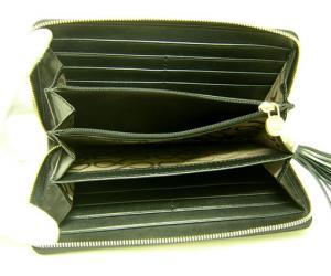 No.5 ３コンパートメント　ラウンドファスナー長財布(ブラック）