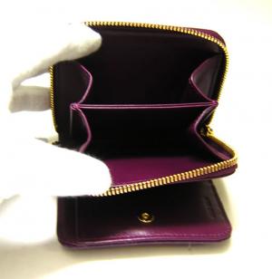 No.5 クロコ型押し二つ折財布（マルヴァ）
