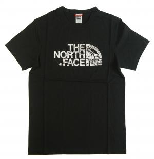 ザノースフェイス Tシャツ メンズ ブラック 綿 Woodcut Dome Tee ウッドカットドーム　