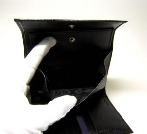 No.5 サフィアノレザー　三つ折財布（ブラック）