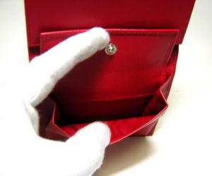 No.5 サフィアノレザー　三つ折財布（レッド）