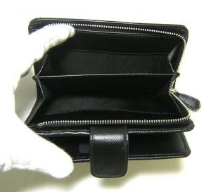No.6 サフィアノレザー　二つ折財布（ブラック）