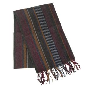 ポールスミス マフラー ラムウール メンズ SCARF PS TRENT STRIPE ストライプ バーガンディ