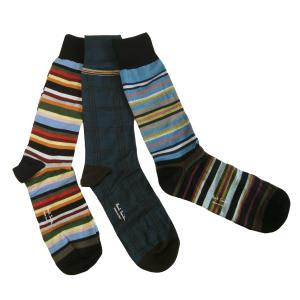 ポールスミス 靴下 ソックス メンズ おしゃれ Socks ストライプ チェック 3足