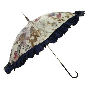 パソッティ 日傘 uvカット 長傘 パラソル 晴雨兼用 バタフライ VIOLA ローマ Style 353NI