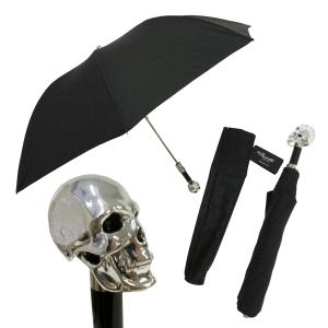 パソッティ 傘 折り畳み メンズ スカル ドクロ SKULL ブラック シルバー アンブレラ