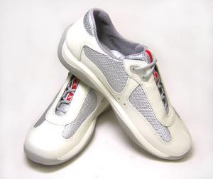 プラダスポーツ レディス テクノファブリックレザースニーカーPR3163(BIANCO+ARGENTO)37.5(日本サイズ約24.5cm) MainPhoto