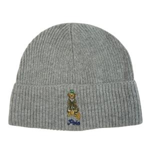 ラルフ ローレン ニット帽 ニットキャップ POLO プレッピーゴールデンレトリバー グレー