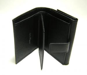 No.5 三つ開きダブルホック財布（ブラック）