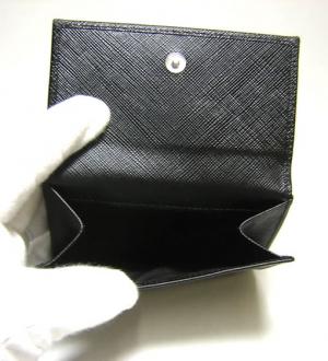 No.6 三つ開きダブルホック財布（ブラック）