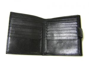 No.3 二つ折ダブルホック財布(ブラック)