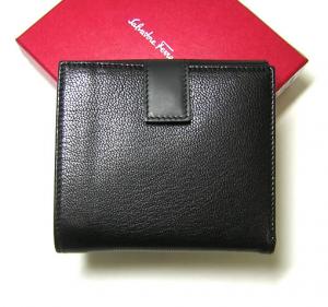 No.2 二つ折ダブルホック財布（ブラック）