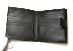 No.3 二つ折ダブルホック財布（ブラック）