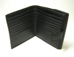 No.4 二つ折ダブルホック財布（ブラック）