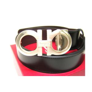 No.2 メンズリバーシブルベルト（ブラック・ヒッコリー／シルバーバックル）